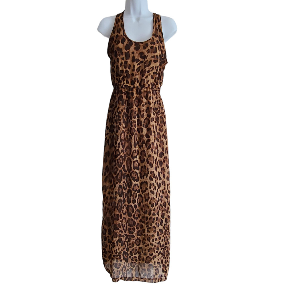 DEE ELLE Racer Back Animal Print‎ Maxi Dress Women's XS